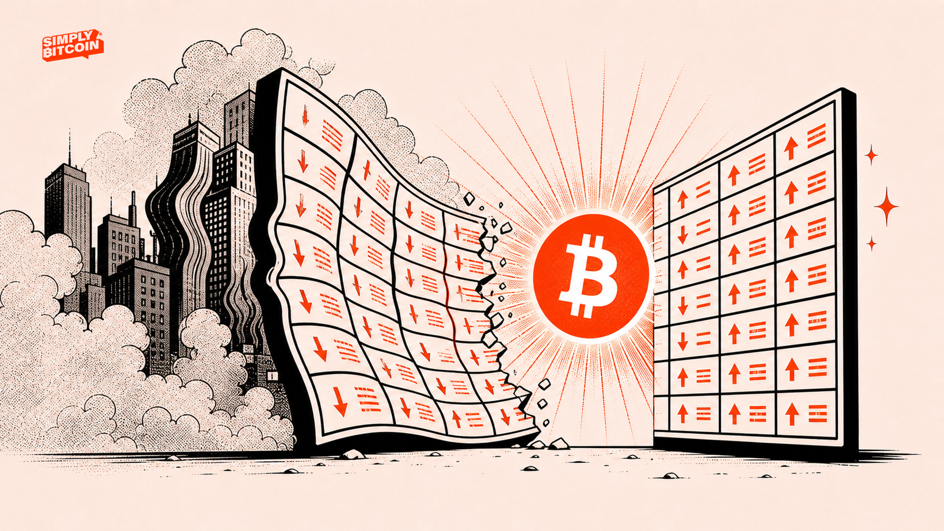 Warped price board aligning around a Bitcoin signal
