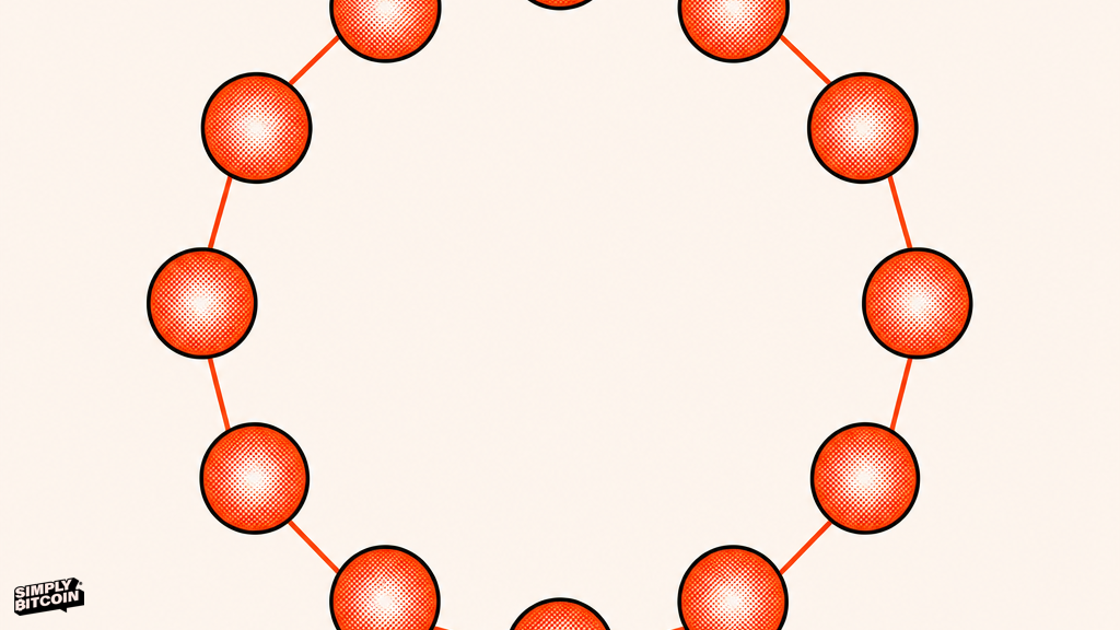 A ring of identical connected nodes with no central or dominant point.