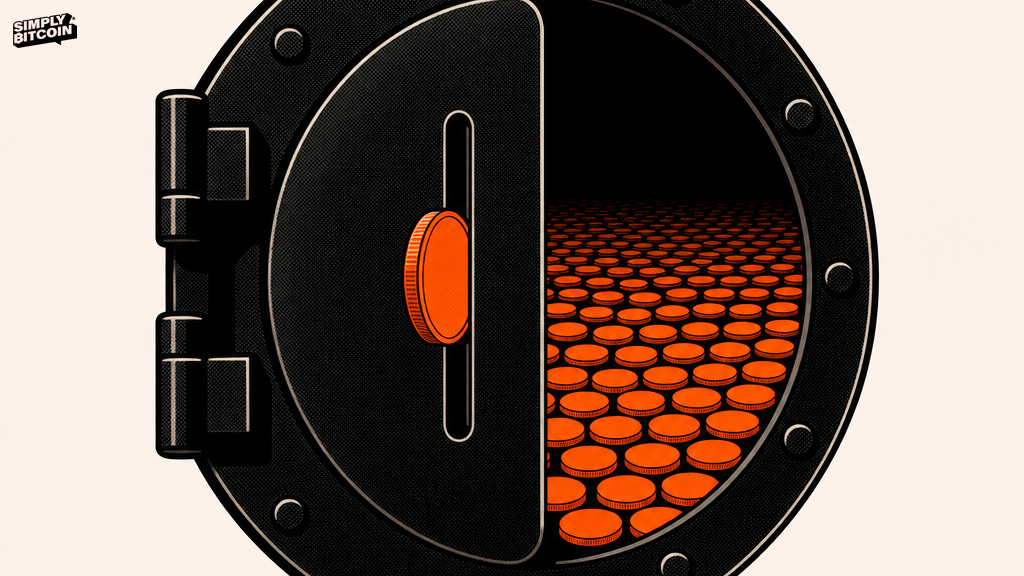 A flat graphic shows coins passing one by one through a vault slot into permanent storage, never returning to circulation.