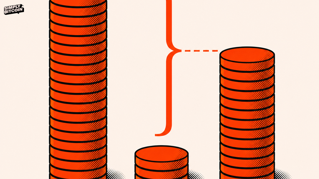 A flat graphic compares a steep eighty percent decline to a fifty percent decline, showing the gap between them as larger than it first appears.