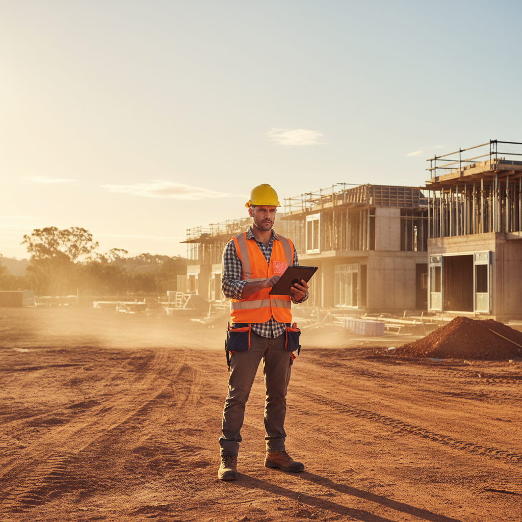 Licensed builder on Australian construction site