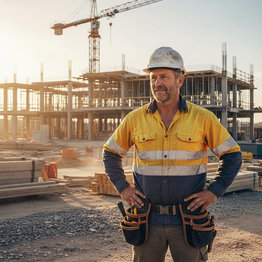 Experienced Australian tradesman on construction site