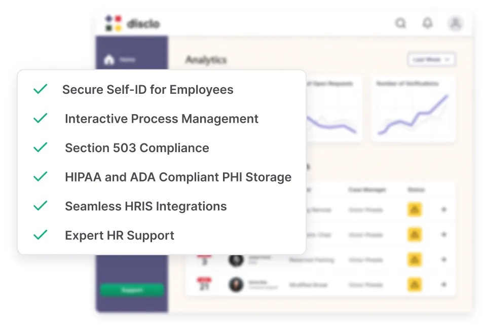 Disclo's employer dashboard