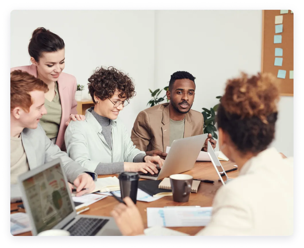 A web interface titled "Accommodation directory" with text promoting ADA-recognized accommodations. Beside it, an image of a pregnant woman in a pink shirt, using a phone and writing in a notebook.