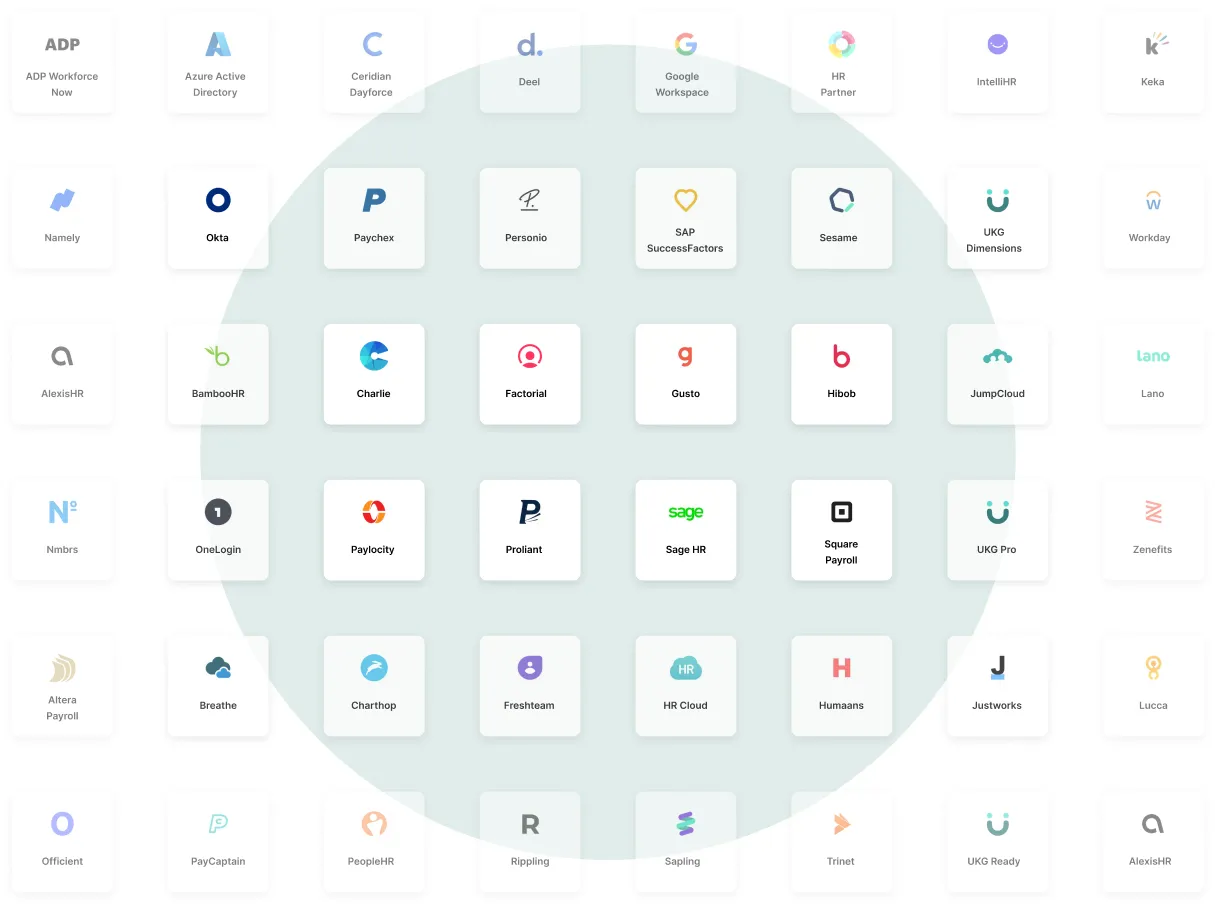 An infographic with four key features: 1. A lightning bolt icon representing 'Fast, automated health verifications.' 2. A computer monitor icon indicating 'Intuitive, easy-to-use user interface and experience.' 3. A checkmark inside a badge symbolizing 'End-to-end interactive process digitized.' 4. An icon of a person with circles around it, denoting 'On-demand ADA and disability experts available.'