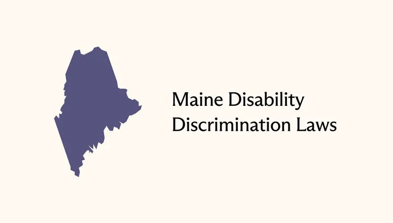 Shape of the state of Maine with the article's title to the right.