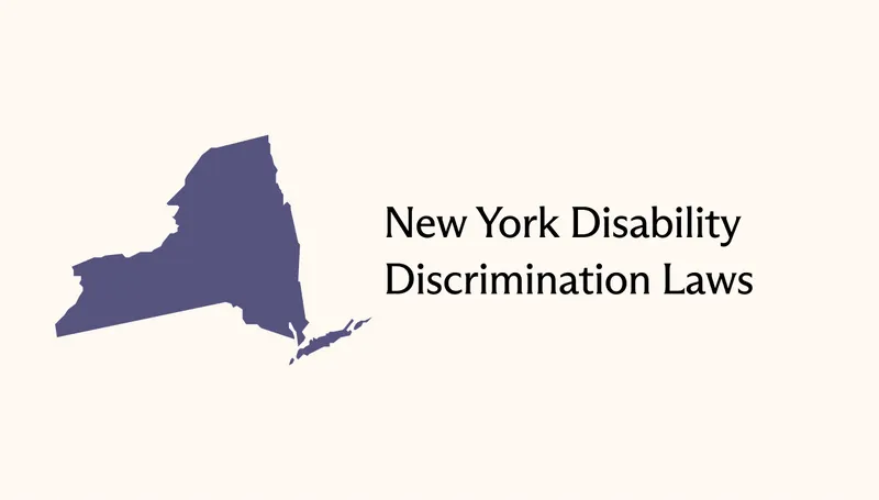 Shape of the state of New York with the article's title to the right.