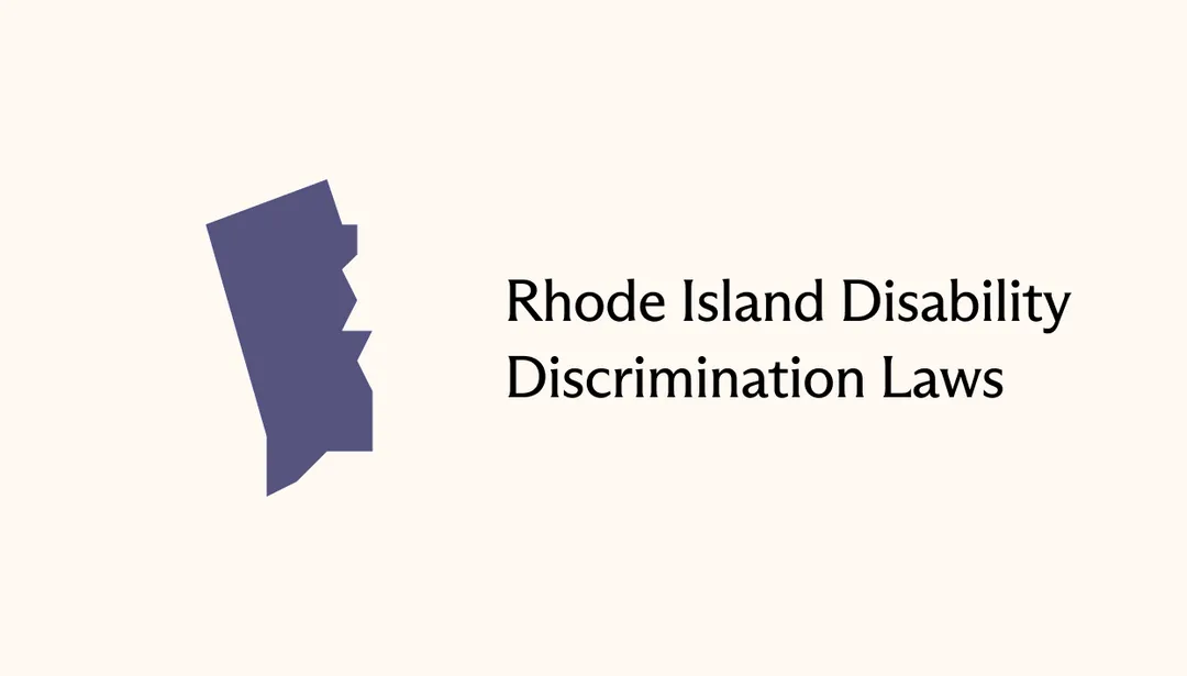 Shape of the state of Rhode Island with the article's title to the right.