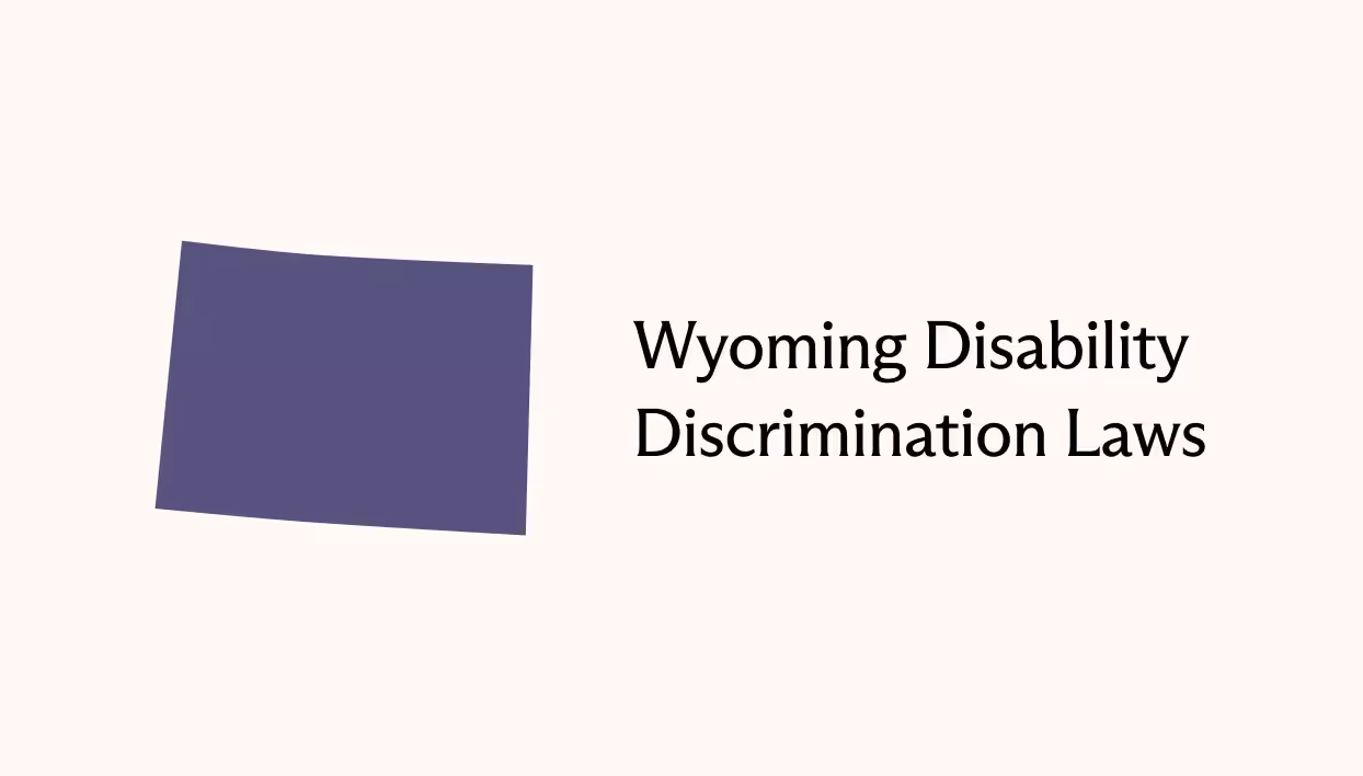 Shape of the state of Wyoming with the article's title to the right.