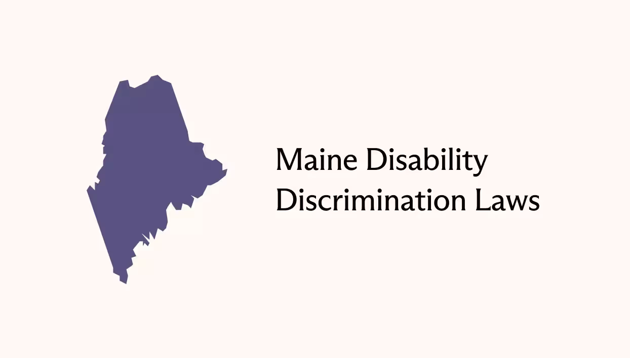 Shape of the state of Maine with the article's title to the right.