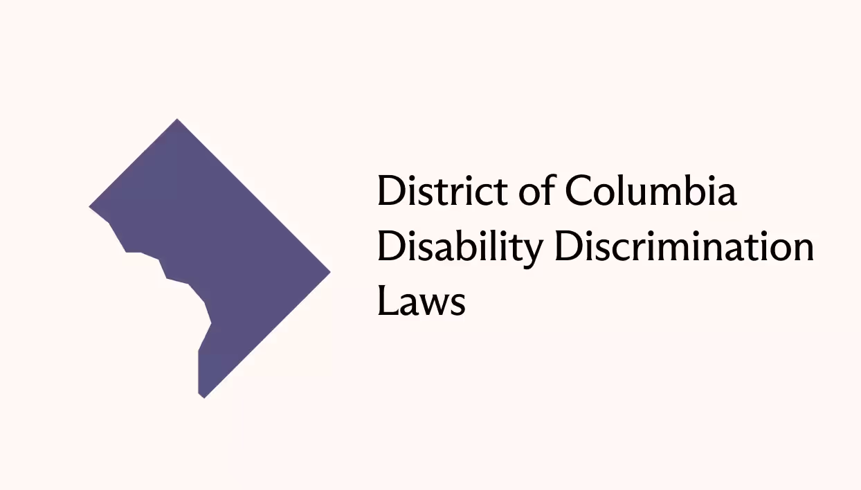 Shape of District of Columbia with the article's title to the right.