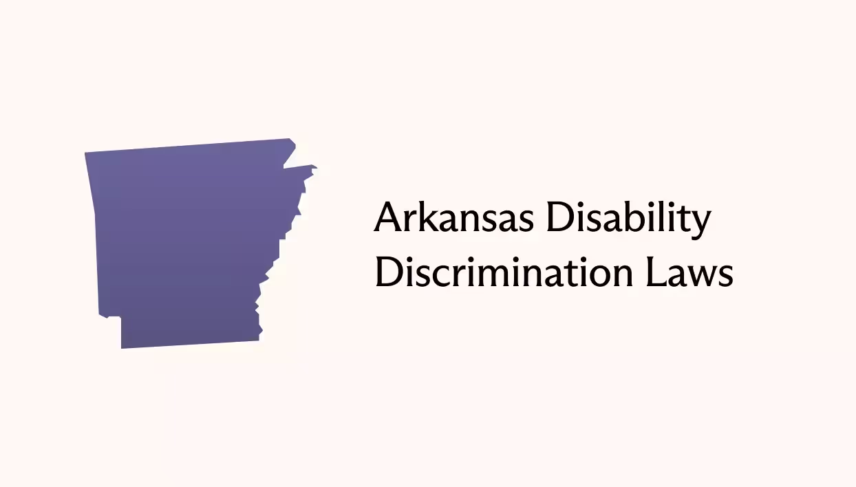 Shape in the state of Arkansas with the article's title to the right.