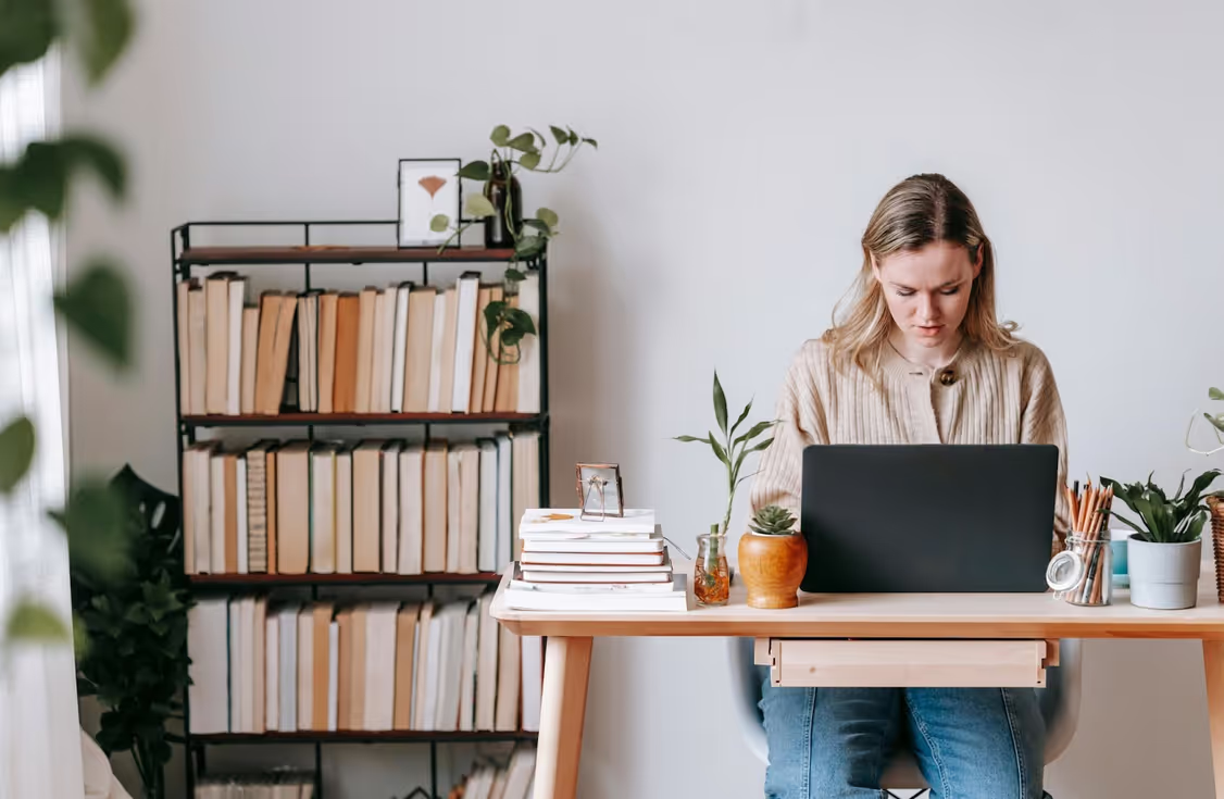 A person working at their desk.