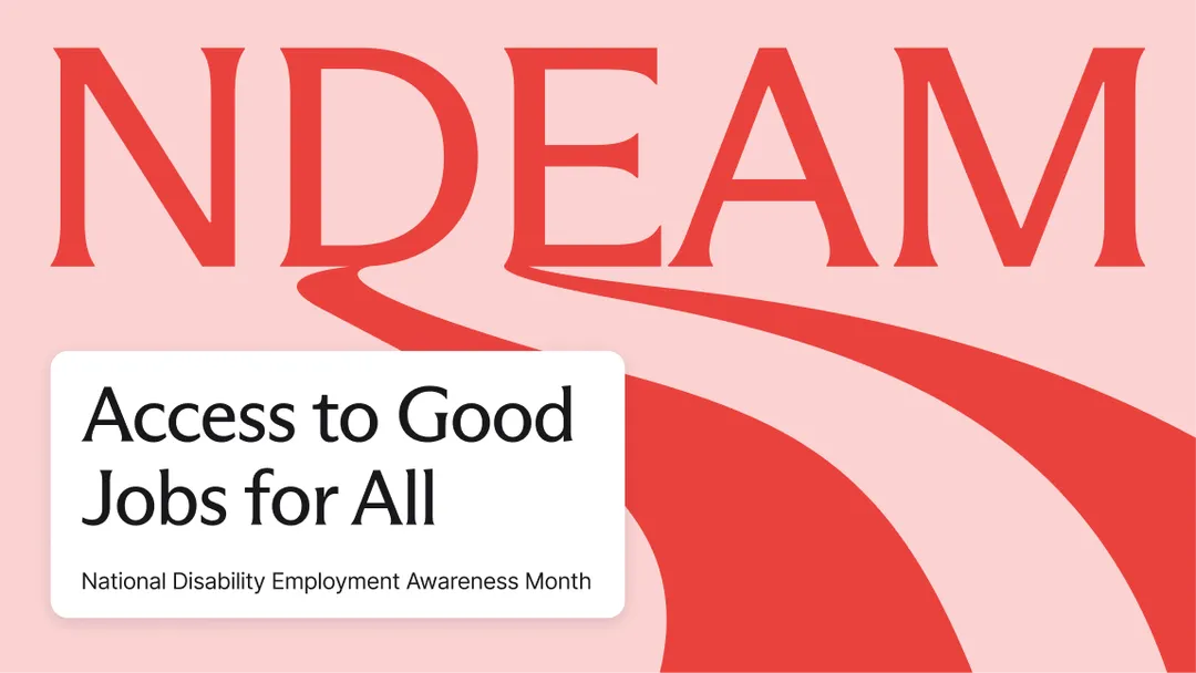 Title card for NDEAM: Access to Good Jobs for All