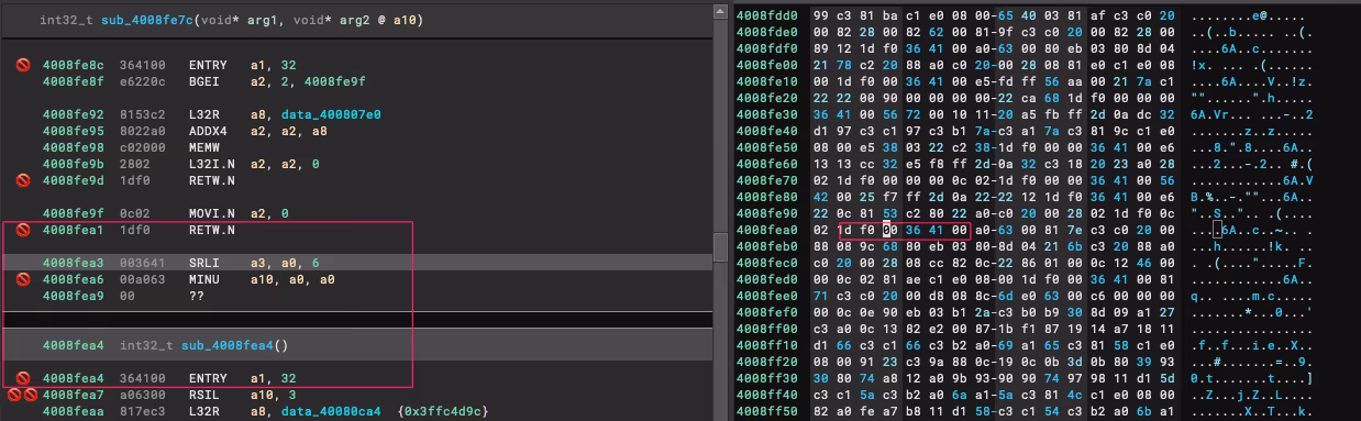 Binary Ninja strange handling of RETW