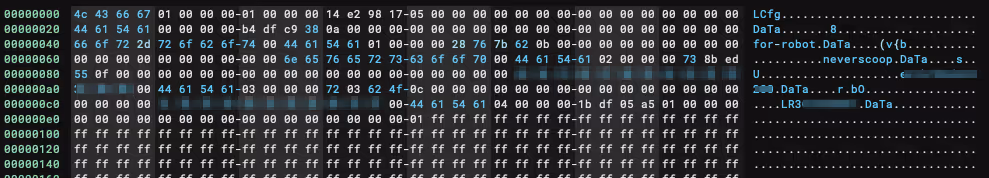 ImHex view of the config partition.