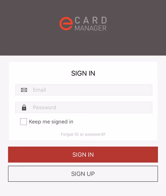 eCard Manager login