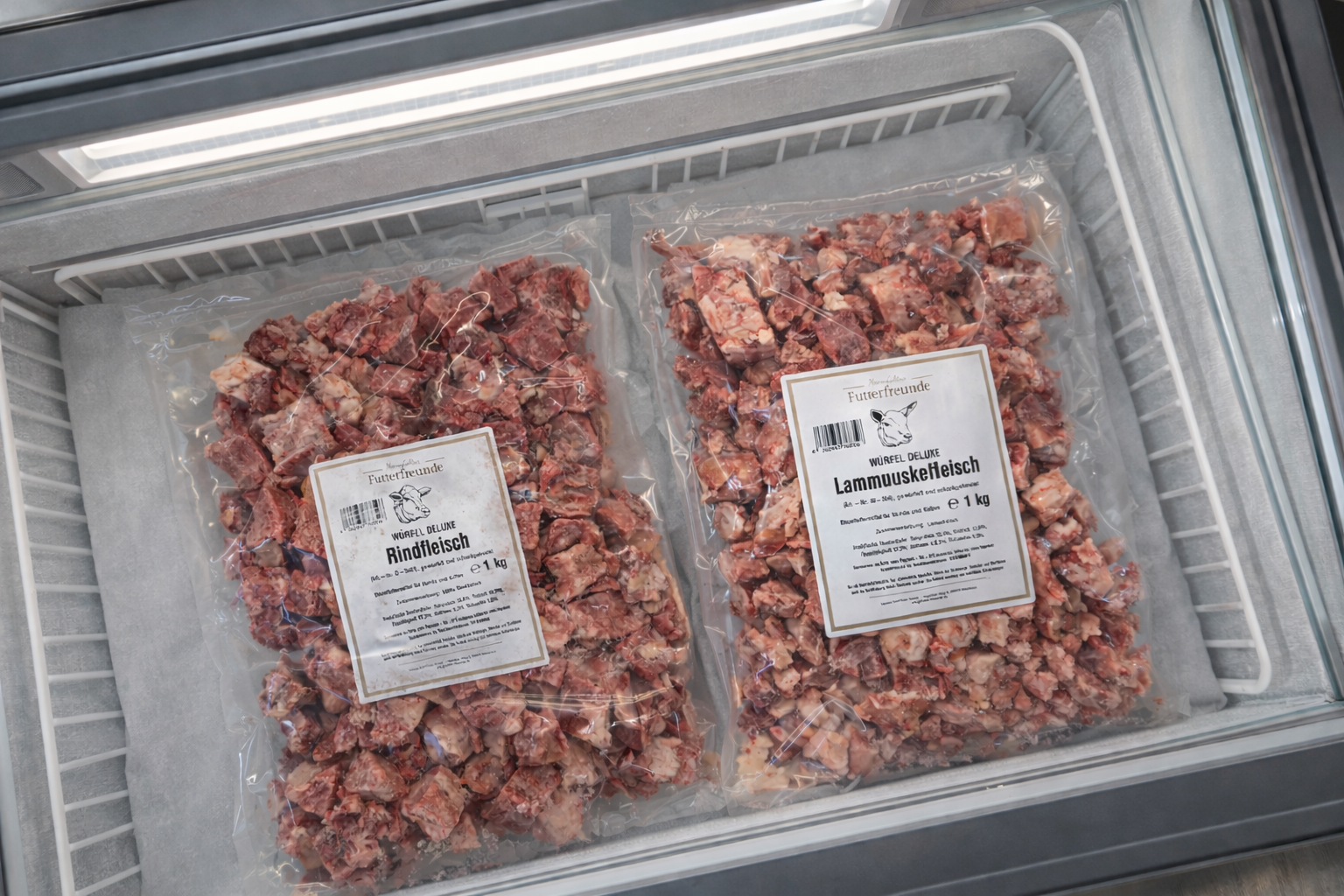 Tiefgekühlte BARF-Verpackung
