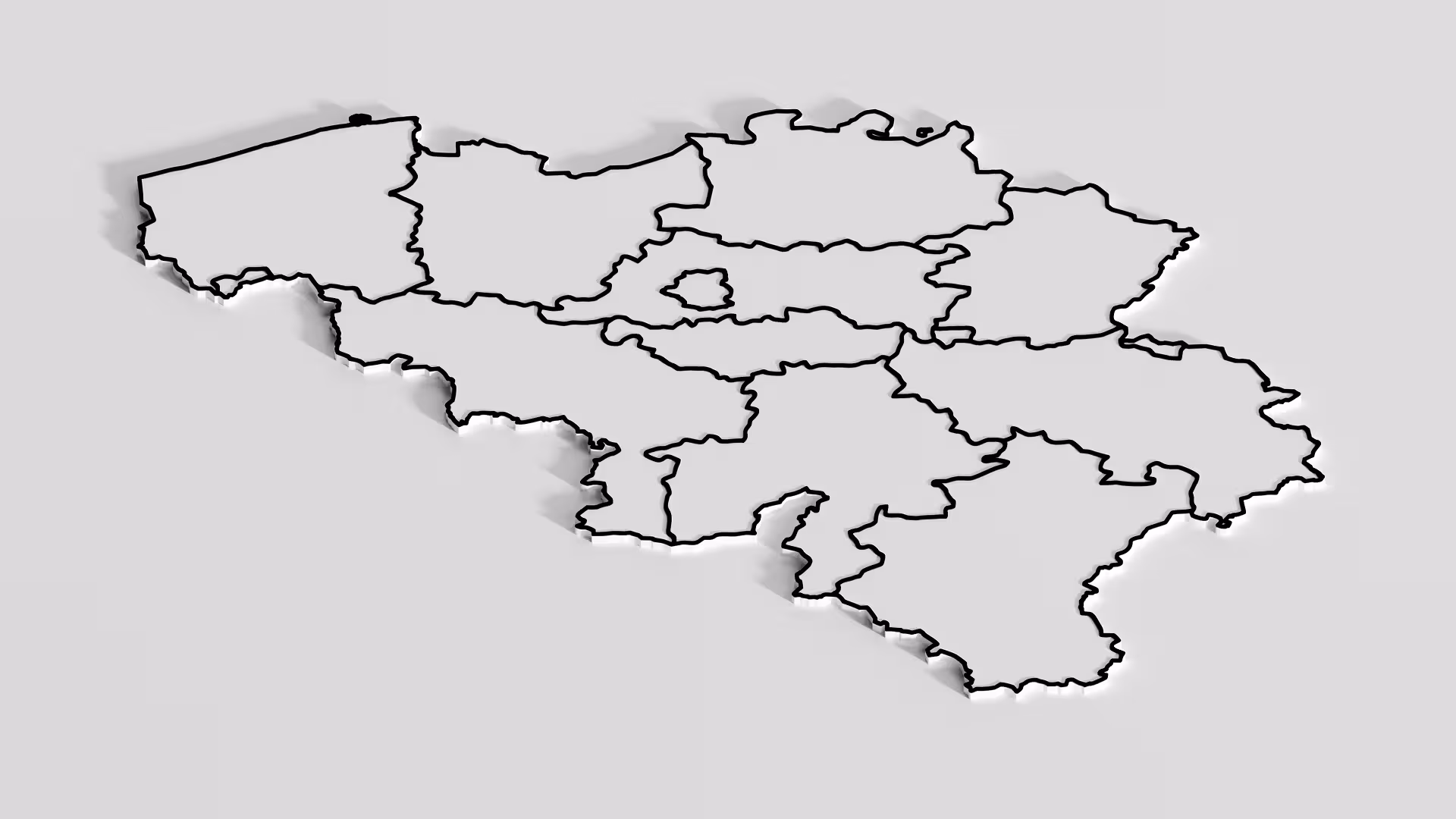 Carte de la Belgique avec ses trois régions identifiées, illustration pour Primes pour la recherche et le développement