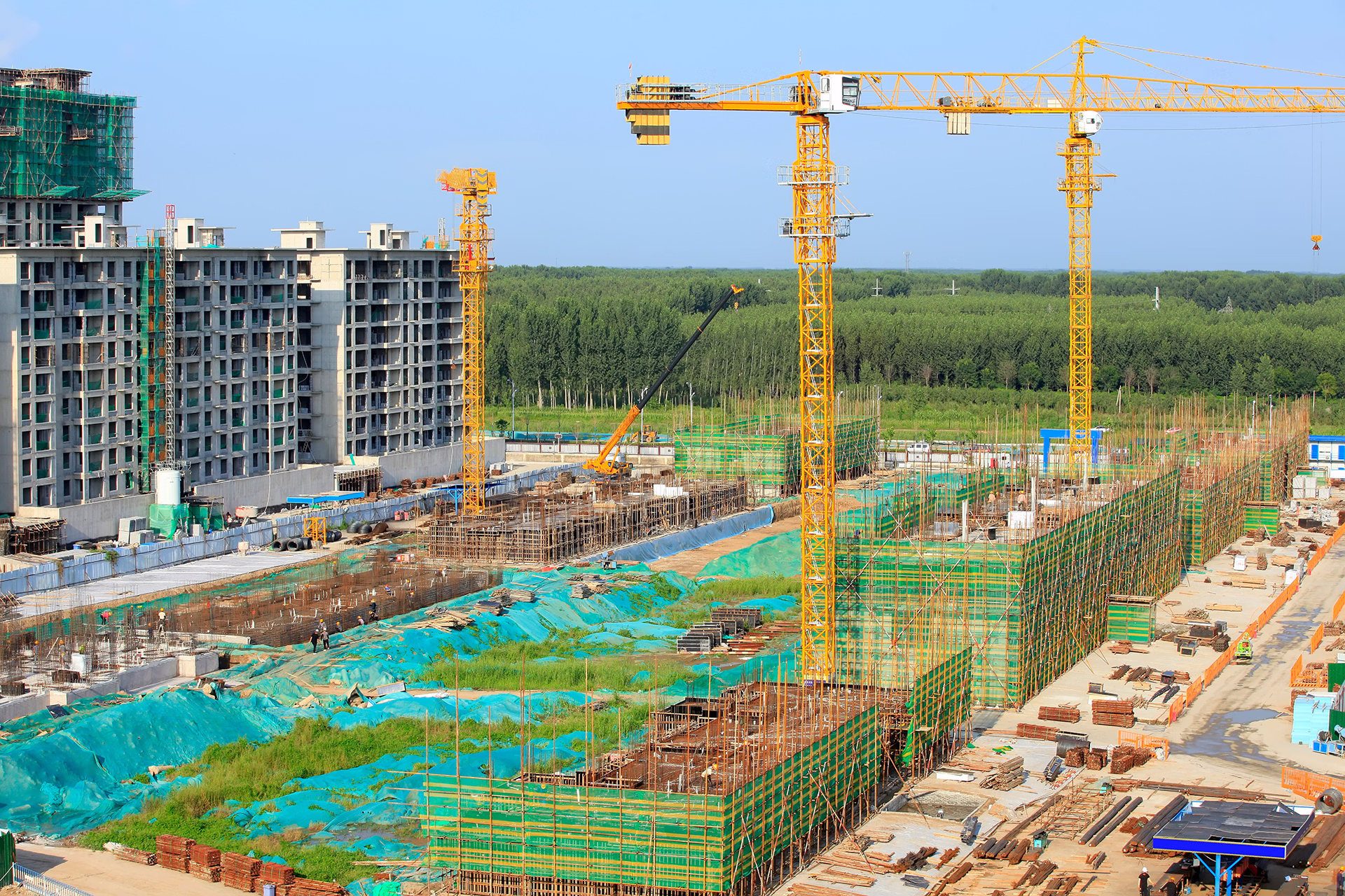 Vue d'un site industriel wallon en phase de développement