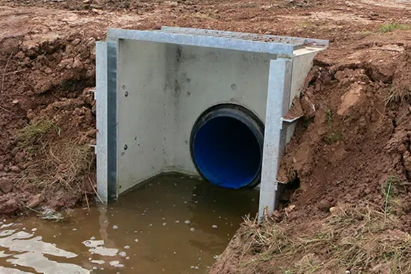 An image of a newly built drain 