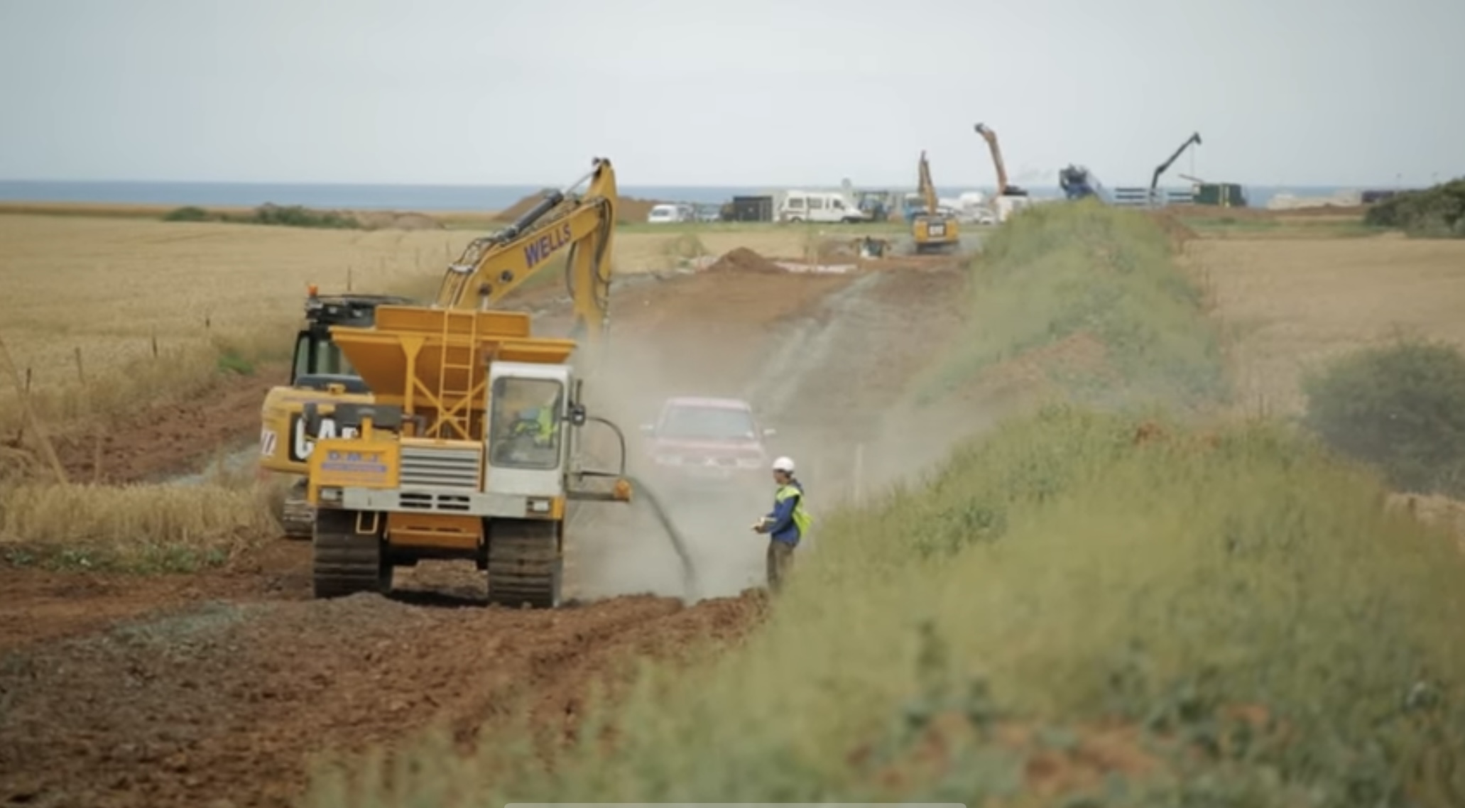 Linear construction project - post-construction drainage installation