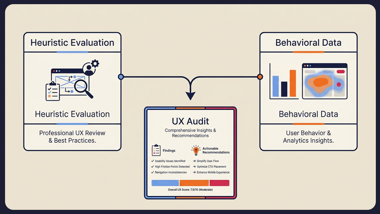 ux audit process heuristic evaluation data