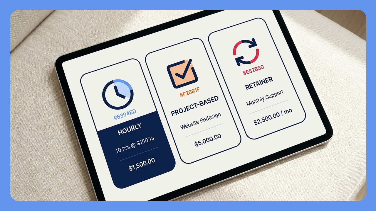 hourly vs project vs retainer pricing