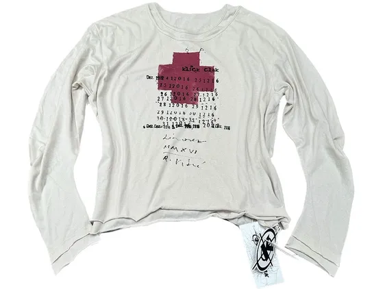 KLICK CLAK White Number Print Long Sleeve Tee