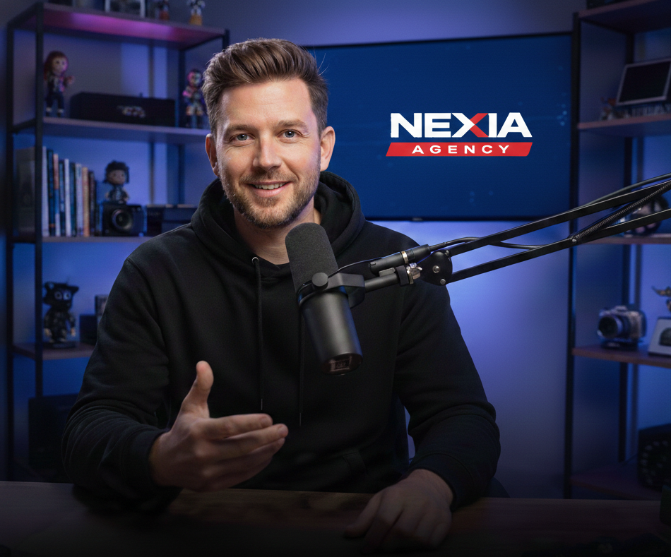 image of behind-the-scenes creation (sound engineer in a recording booth)