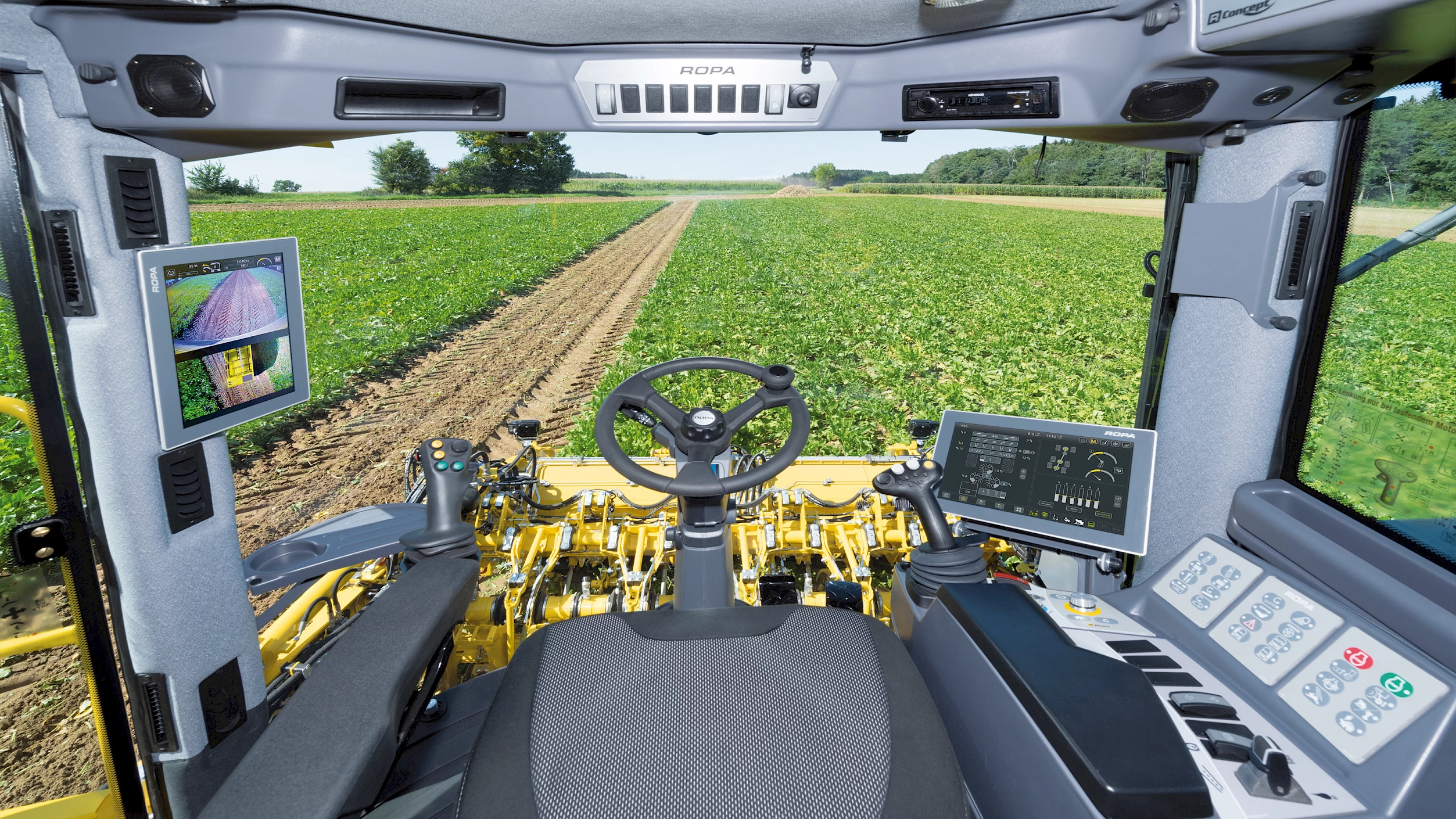 The cabin of the ROPA Tiger 6S from the operator's perspective