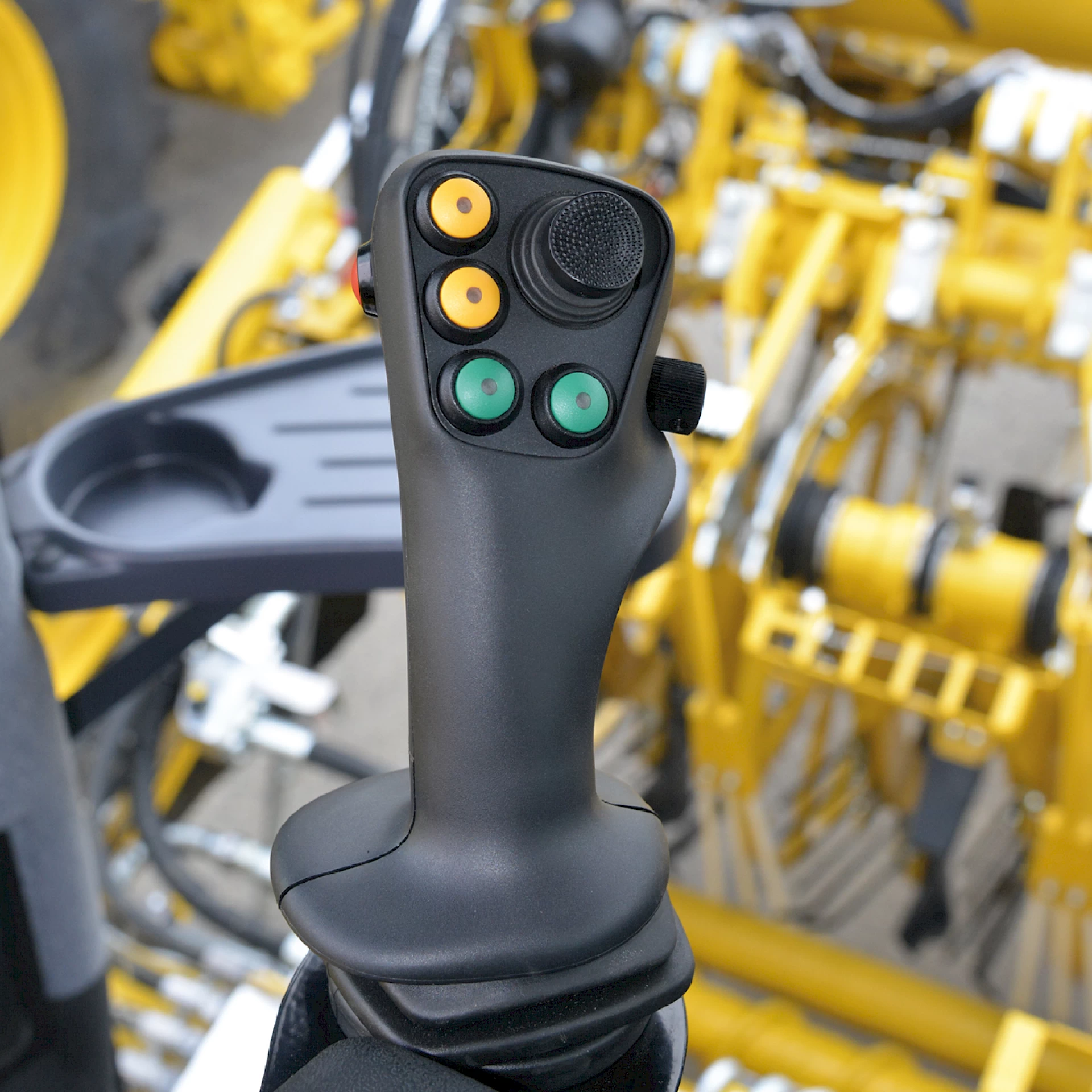 The left-hand joystick controls on the armrest of the ROPA Tiger 6S