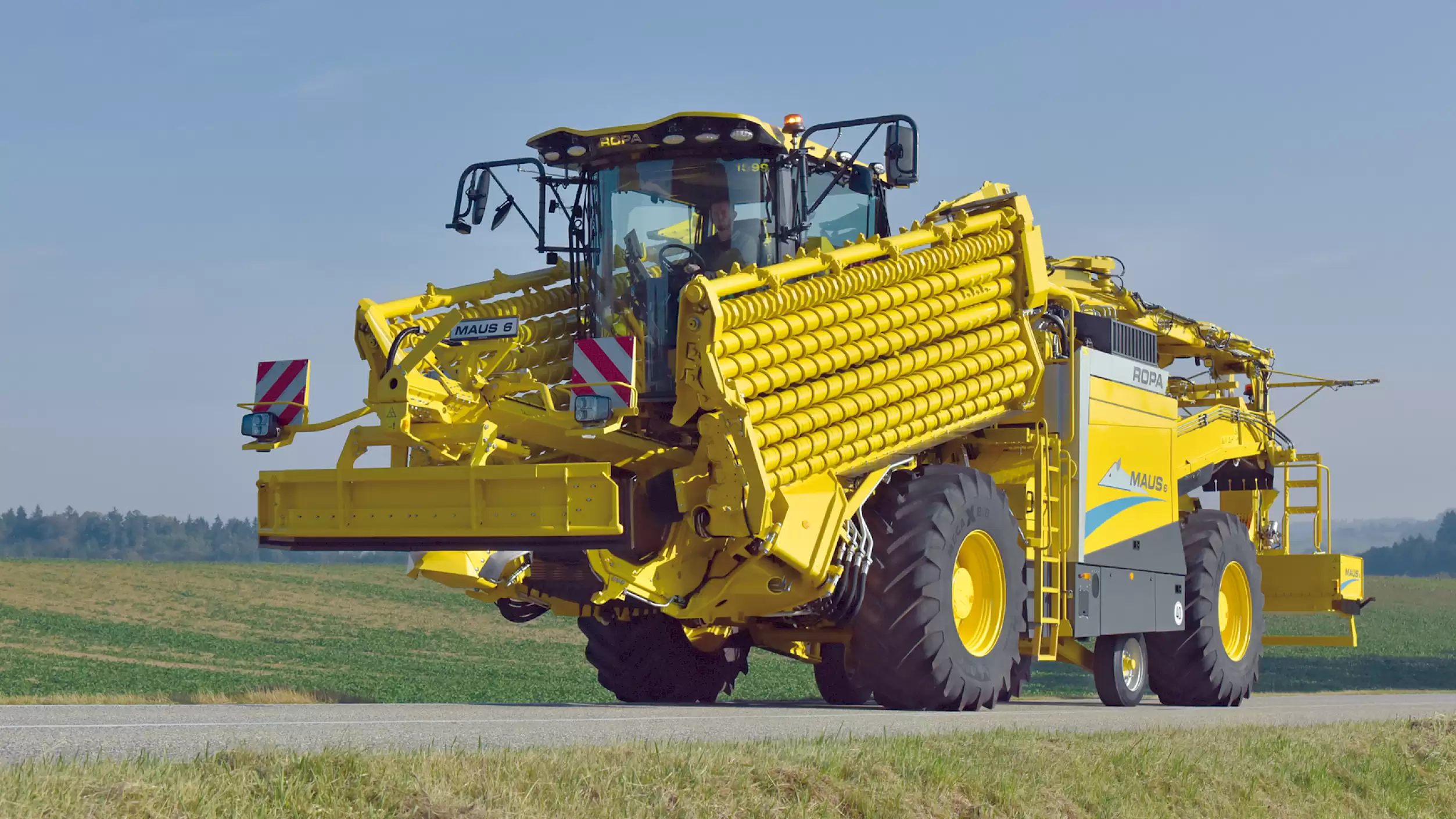 A ROPA Maus 6 folded in transport position