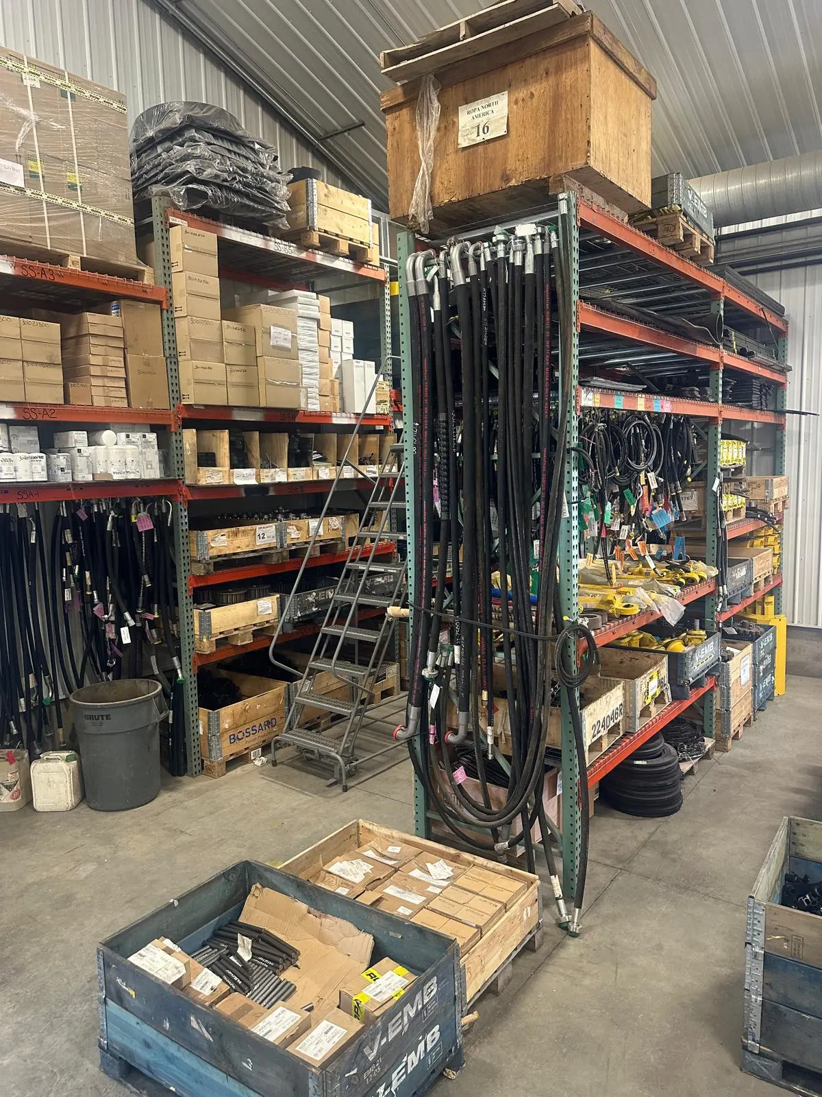 Spare parts stored in inventory at ROPA North America