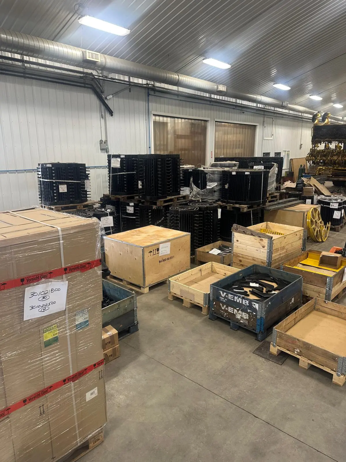 A collection of spare parts stored at ROPA North America