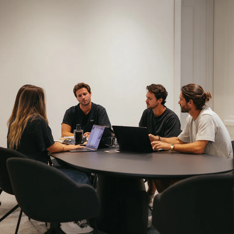 Small business team reviewing managed IT service options