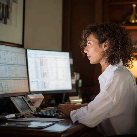 Small business owner reviewing an SEO audit