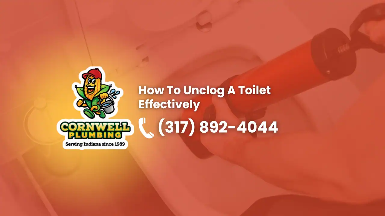 Professional plumbing services for toilet unclogging by Cornwell Plumbing in Indiana. Call (317) 892-4044 for expert plumbing solutions and reliable service since 1989.