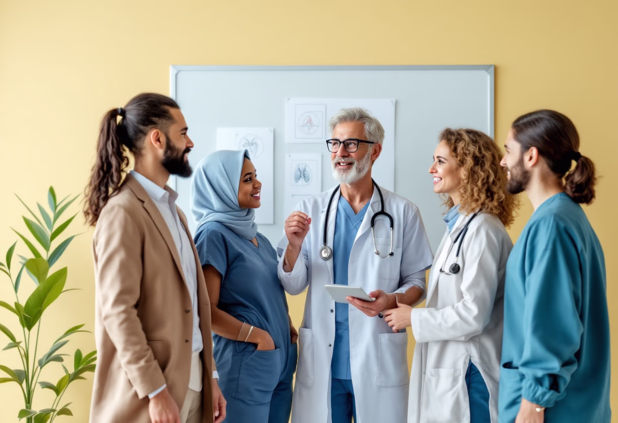 image of a team meeting (for a medical clinic)