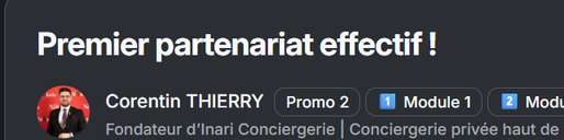 Post : premier partenariat effectif