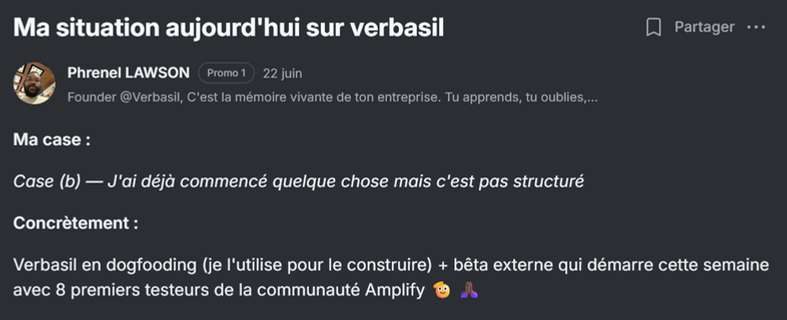 Post de Phrenel : ma situation aujourd'hui sur Verbasil
