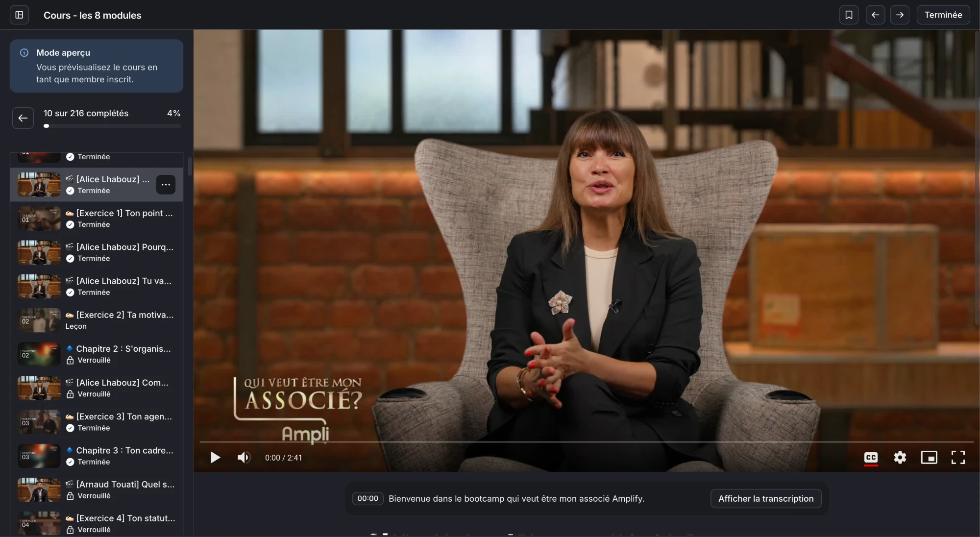 Le lecteur de cours du Bootcamp avec Alice Lhabouz