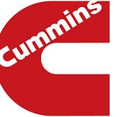 Cummins logo with a large red 'C' and 'Cummins' text angled inside it.