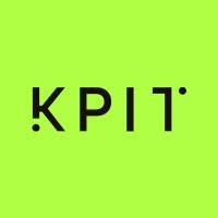 KPIT logo with black text on a bright green background.