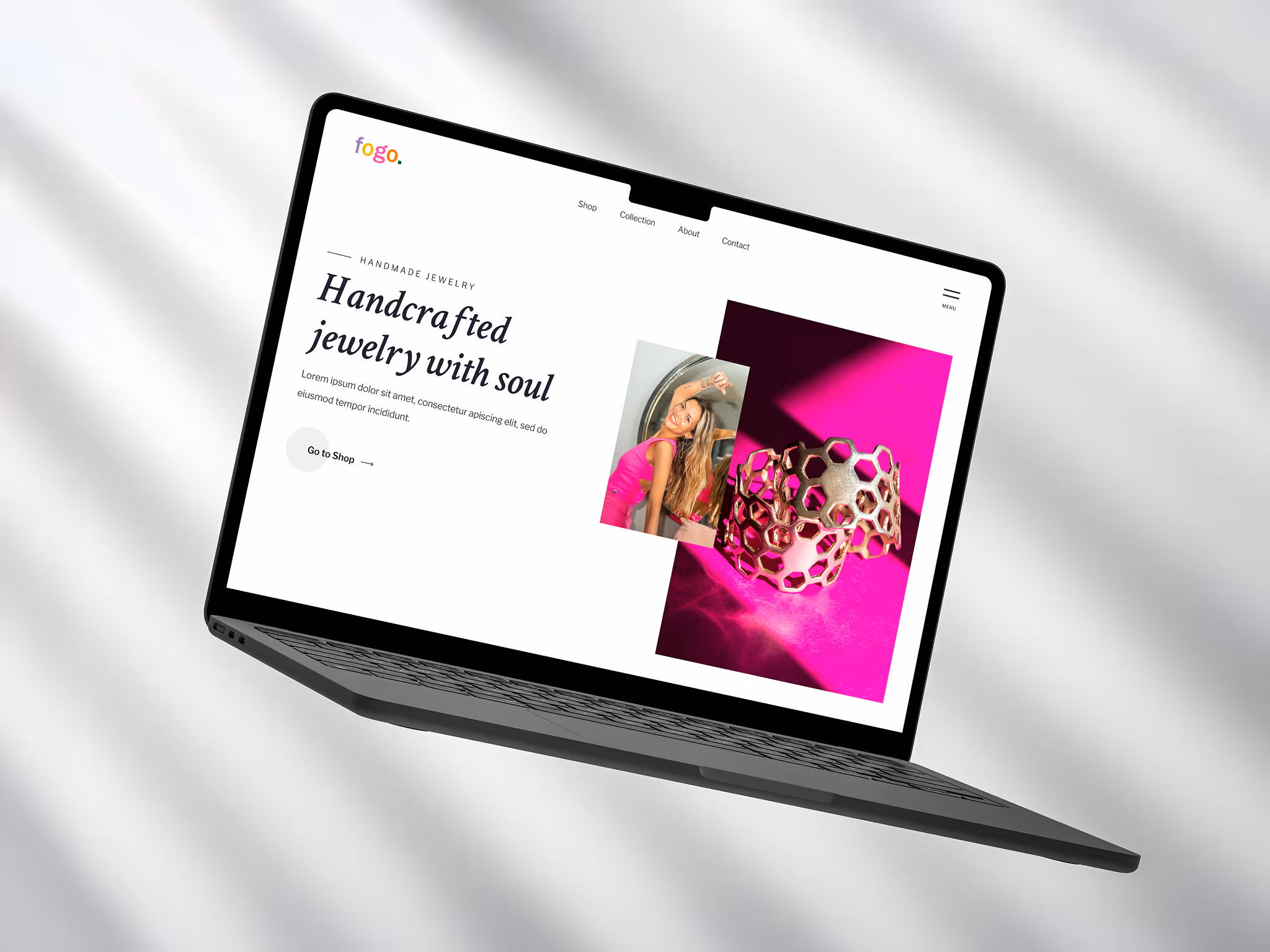 Open laptop displaying Bothello website with a 3D yellow and white robot illustration and text about customer support services.