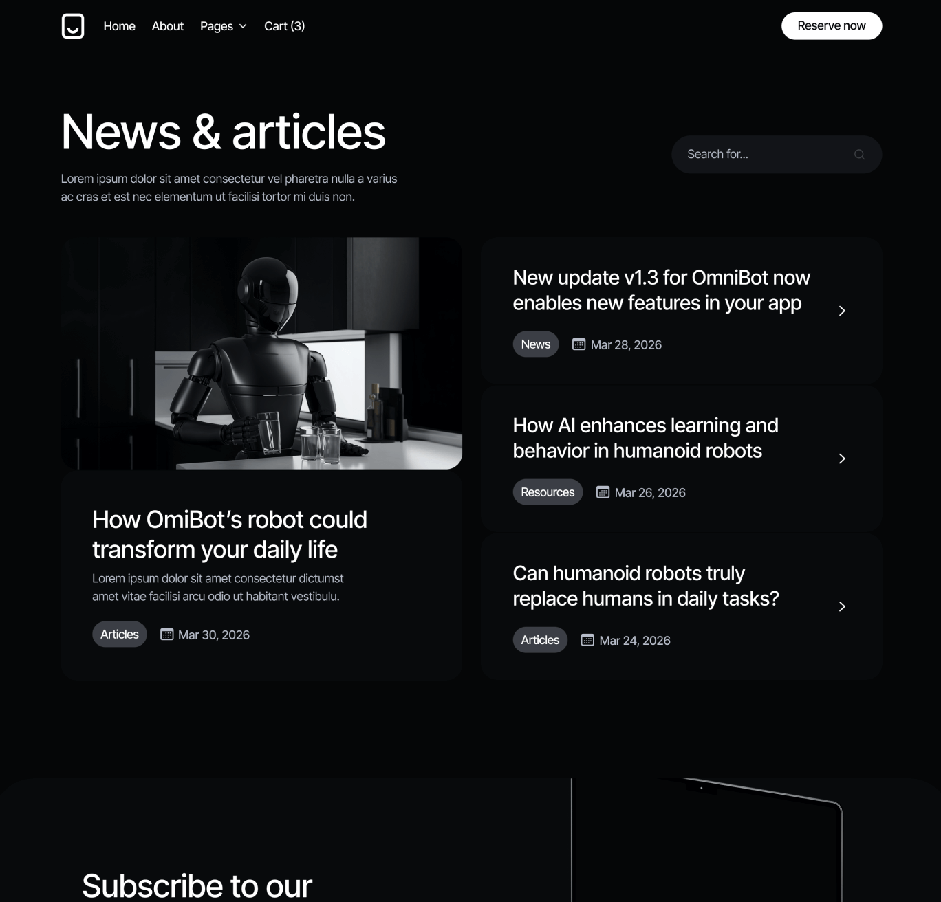 Robotflow Blog V1 Hero Page Robot Webflow Template | BRIX Template

