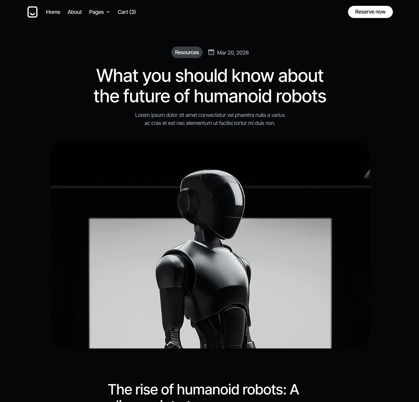 Robotflow Blog Post Hero Page Robot Webflow Template | BRIX Template

