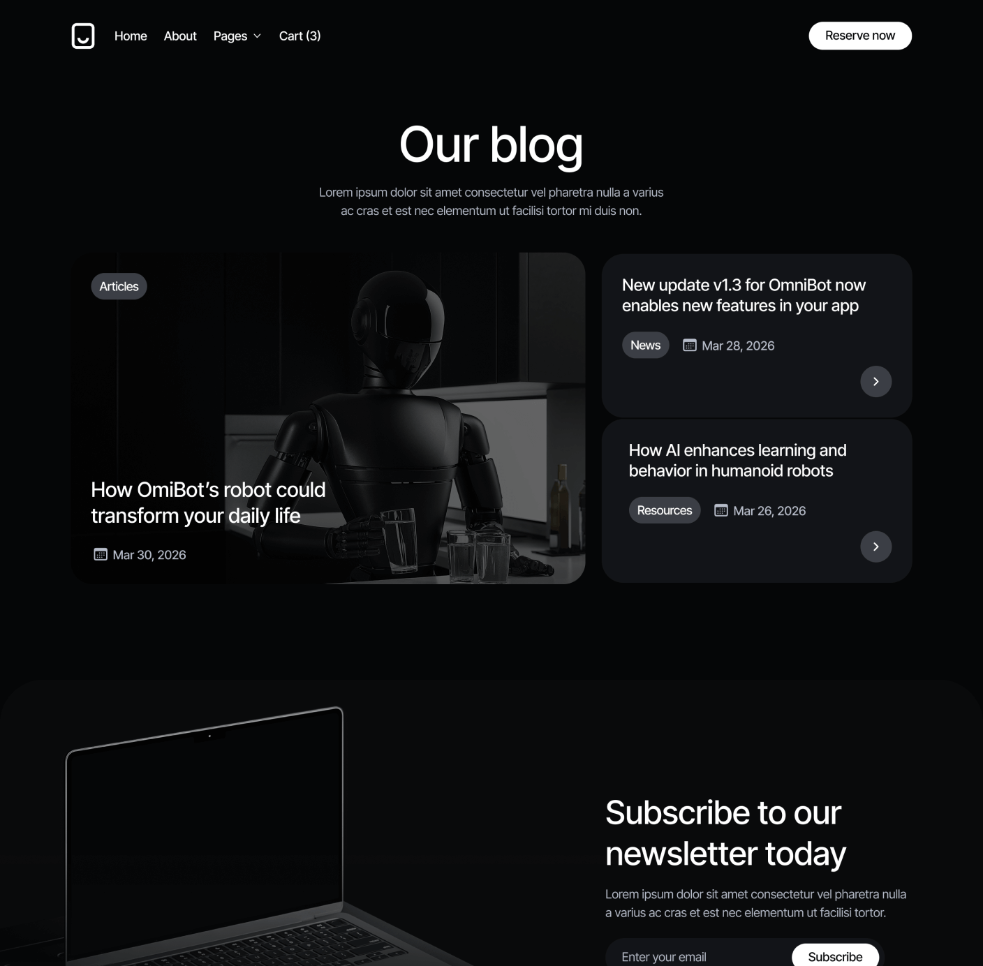 Robotflow - Blog V1 Page - Robot Webflow Template
