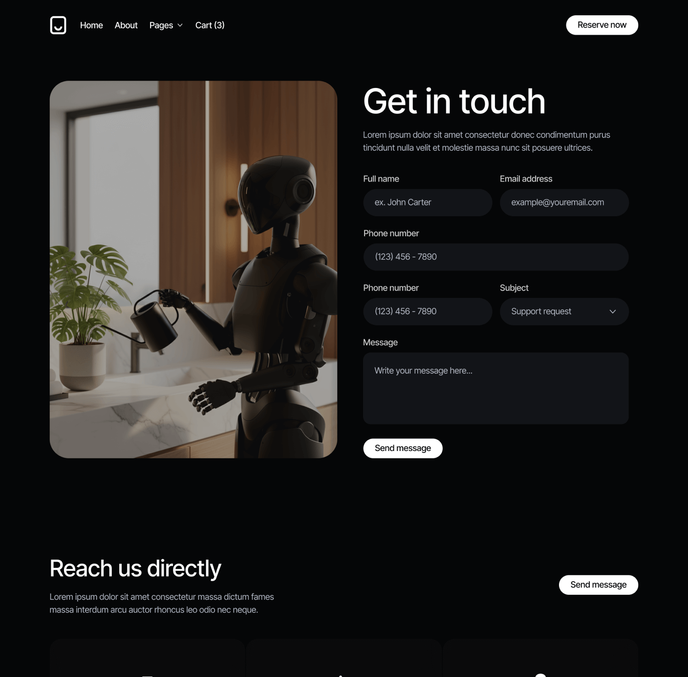 Robotflow - Contact V2 Page - Robot Webflow Template