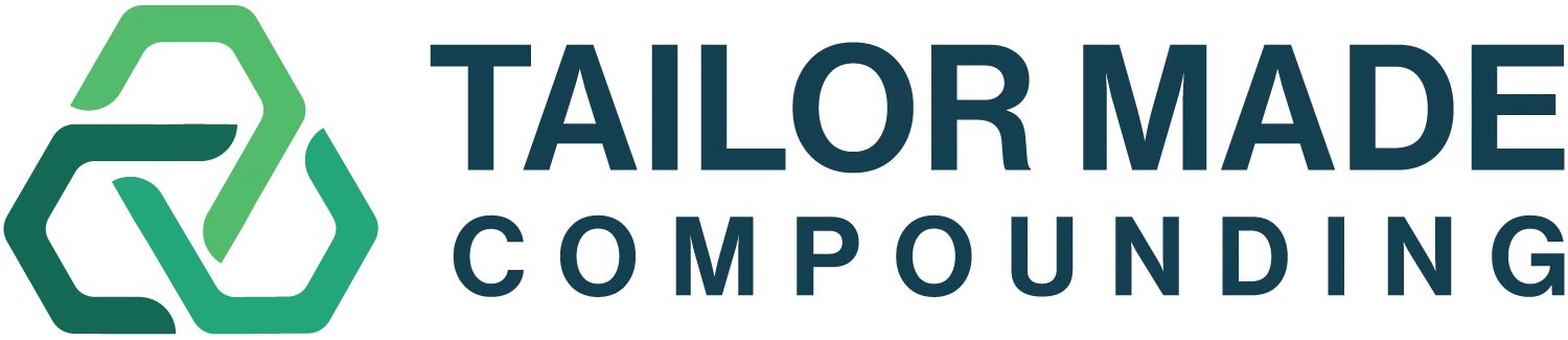 Abstract geometric logo with three interconnected shapes in shades of green on a black background.